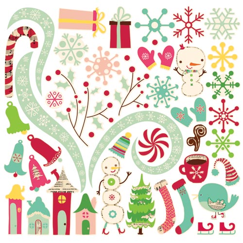 Cosmo Cricket - Jolly by Golly - 12 in. Ready Set Chipboard