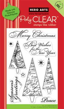 Merry Christmas Trees Clear Stamp