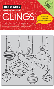 Hanging Christmas Ornaments Cling Rubber Stamp