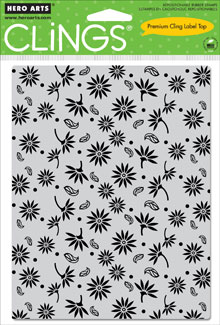 Asian Flower Pattern Cling Stamp