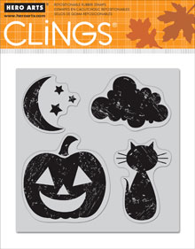 Halloween Moon Cling Stamp Set of 4