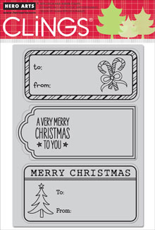 3 Gift Tags Cling Stamp Set of 6