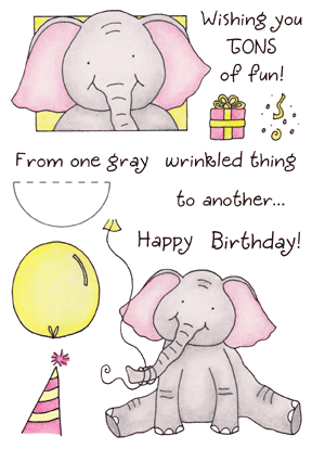 Birthday Elephant HoneyPop Stamp Set