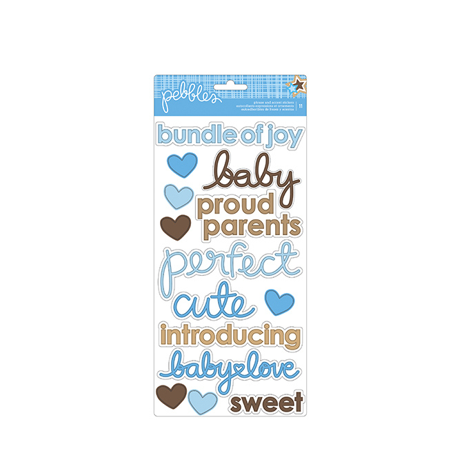 Baby Boy Accent and Phrase Stickers