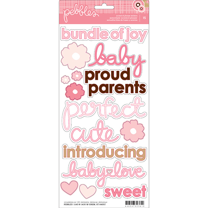 Baby Girl Accent and Phrase Stickers