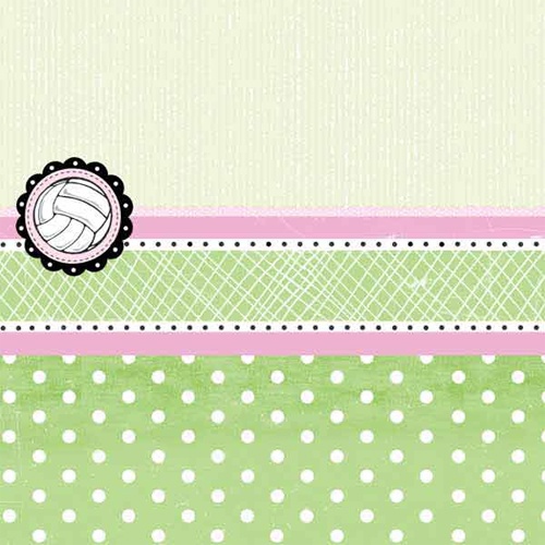 Volleyball Paper - Spunky Volleyball Scrapbook Paper