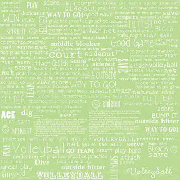 Volleyball Paper - Volleyball Chatter Scrapbook Paper