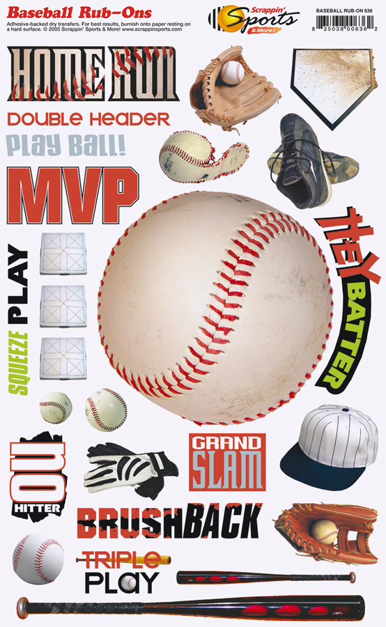 Baseball Rub-Ons - Baseball