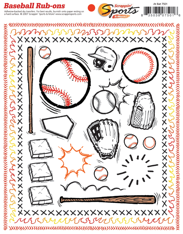 Baseball Rub-Ons - At Bat