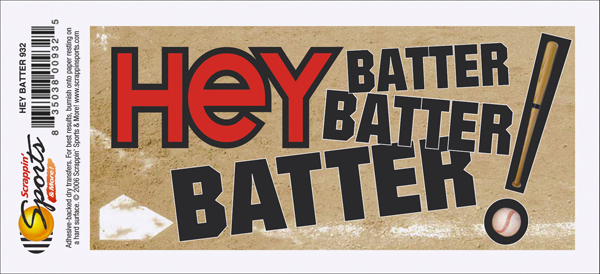 Baseball Rub-Ons - Hey Batter Title
