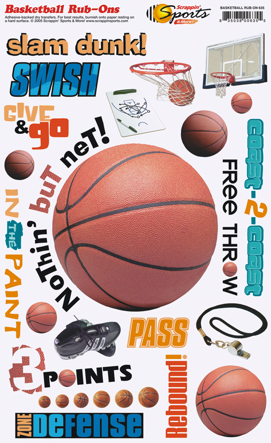 Basketball Rub-Ons- Basketball