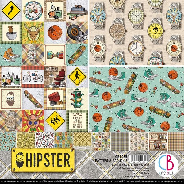 Hipster 12x12 Paper Pack