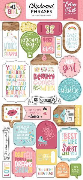 All Girl: Chipboard Phrases