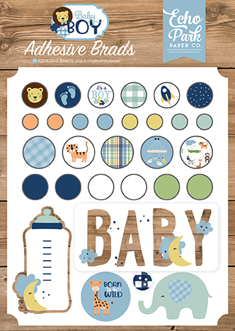 Baby Boy Adhesive Brads
