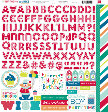 Birthday Wishes Boy Alpha Sticker Sheet