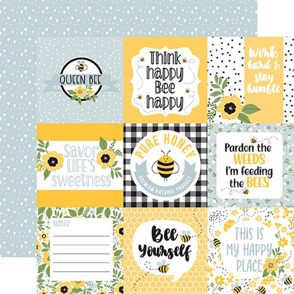 Bee Happy: 4x4 Journaling Cards