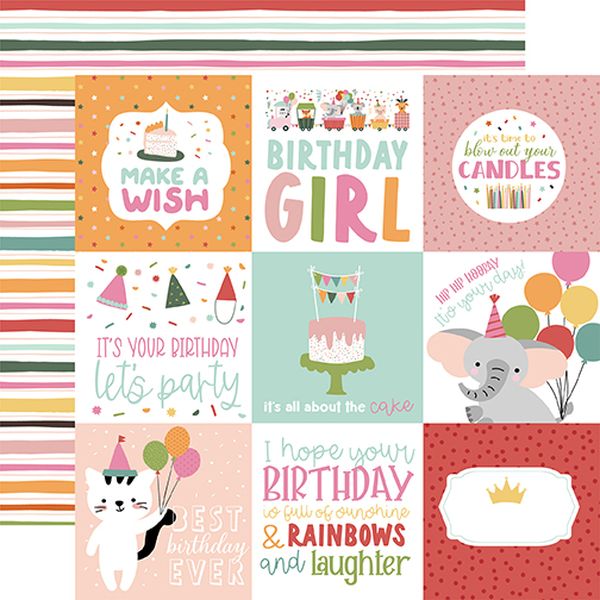 A Birthday Wish Girl:4x4 Journaling Cards