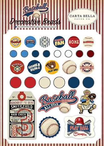 Baseball Decorative Brads