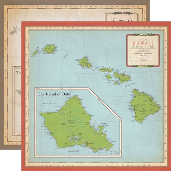 Cartography No. 1: Hawaii Map DS Paper