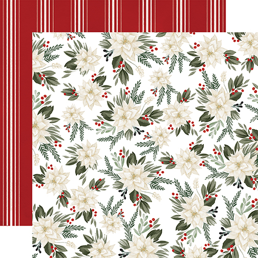 Farmhouse Christmas: Poinsettia Floral DS Paper