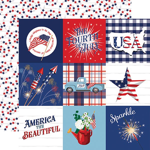 Fourth of July: 4x4 Journaling Cards