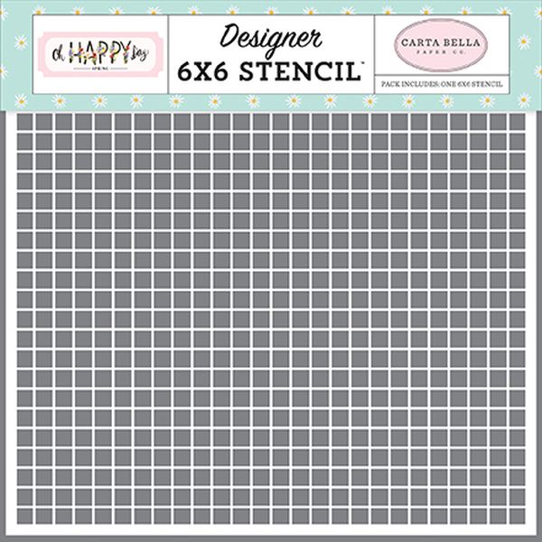 Dreamy Grid 6x6 Stencil