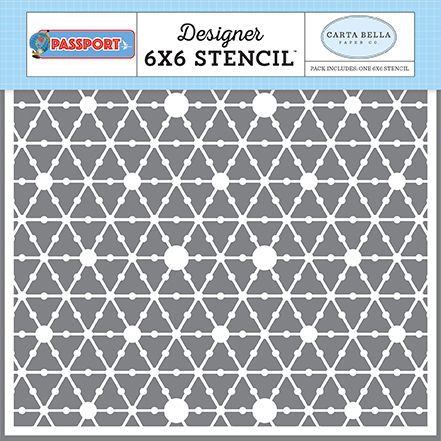 Passport: Dot the World 6x6 Stencil