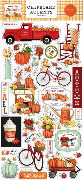 Welcome Autumn 6x13 Chipboard Accents