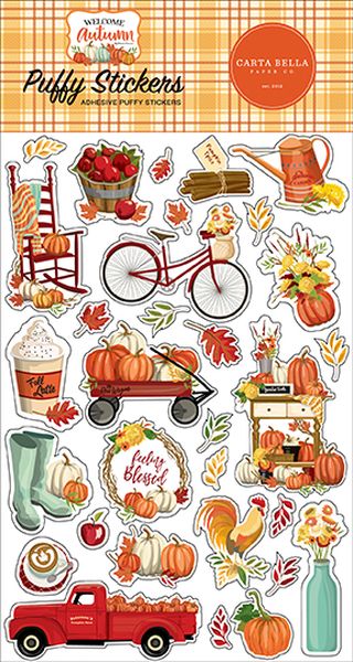 Welcome Autumn Puffy Stickers