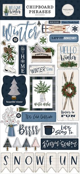 Welcome Winter Chipboard Phrases