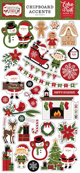 Christmas Magic 6x13 Chipboard Accents