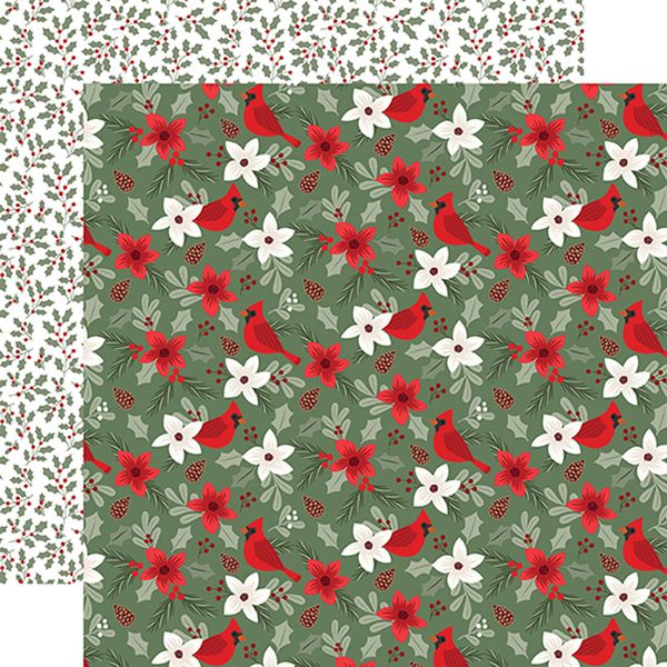 Christmas Time: Cardinal Floral DS Paper