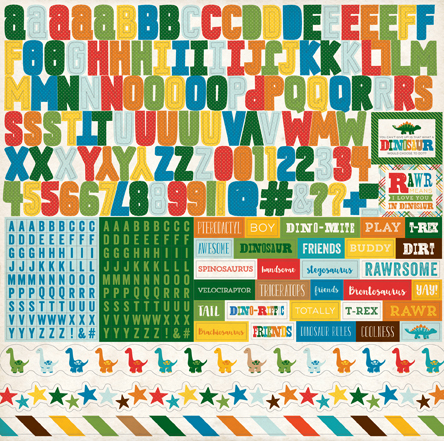Dino Friends Alphabet Sticker Sheet