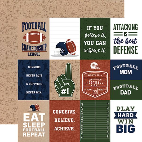 EP Football: 3X4 Journaling Cards