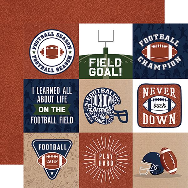 EP Football: 4X4 Journaling Cards