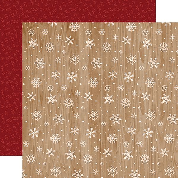 Gnome for Christmas: Woodgrain Snowflakes DS Paper