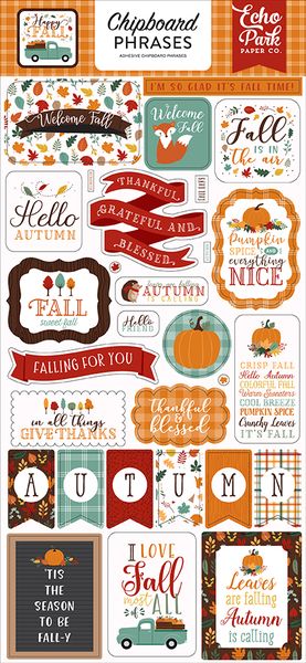 Happy Fall: Chipboard Phrases