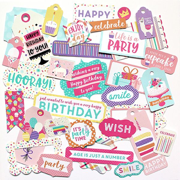 Happy Birthday Girl Frames & Tags Ephemera