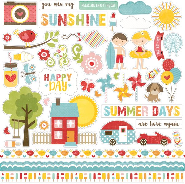 Happy Summer Element Sticker Sheet