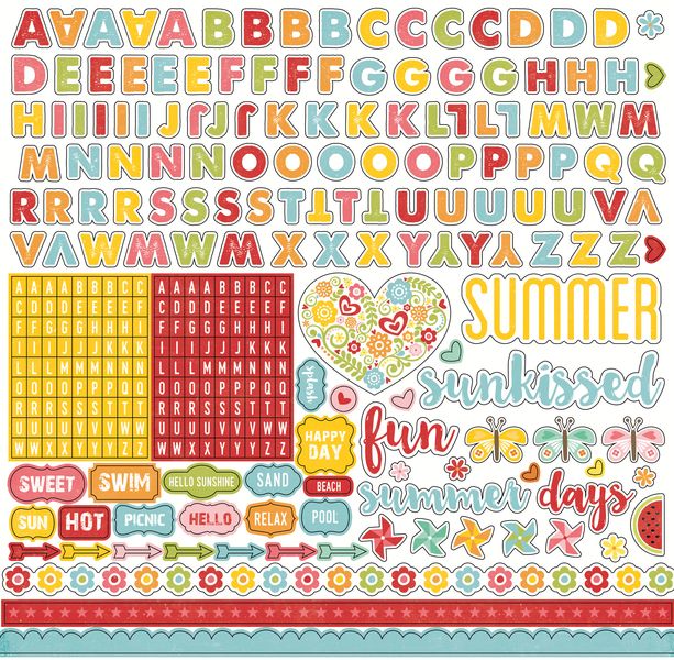 Happy Summer: Alpha Sticker Sticker Sheet