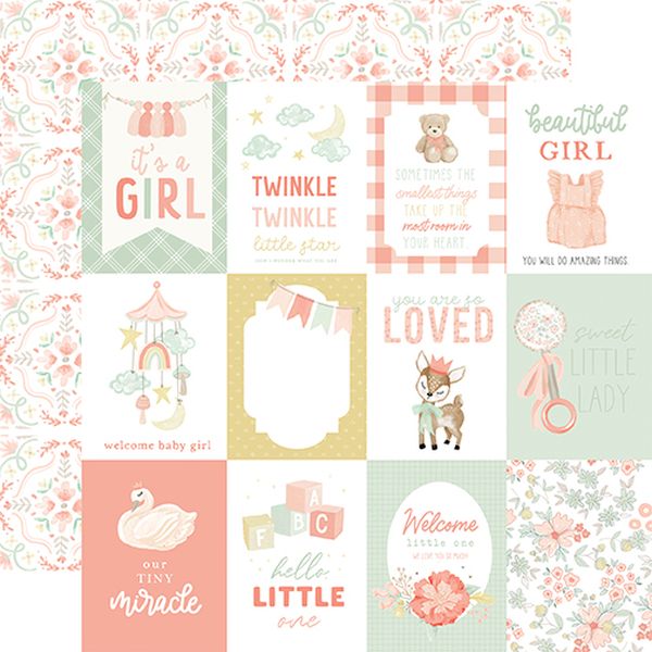 It's a Girl: 3X4 Journaling Cards