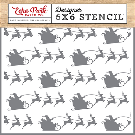 Santa's Sleigh 6x6 Stencil