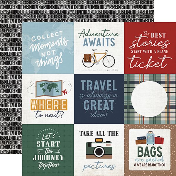 Let's Go Travel: 4x4 Journaling Cards