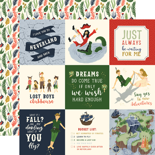 Lost in Neverland: 4x4 Journaling Cards DS Paper