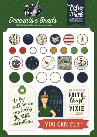 Lost In Neverland Decorative Brads