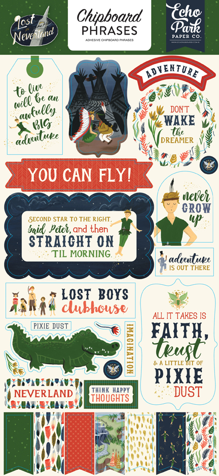 Lost in Neverland 6x13 Chipboard Phrases
