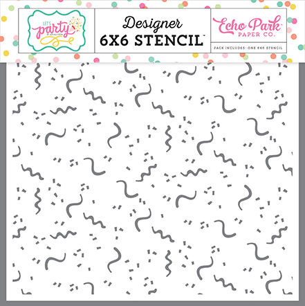 Throw Confetti 6x6 Stencil