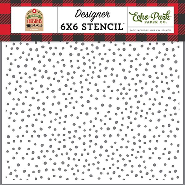 Merry Snow 6x6 Stencil