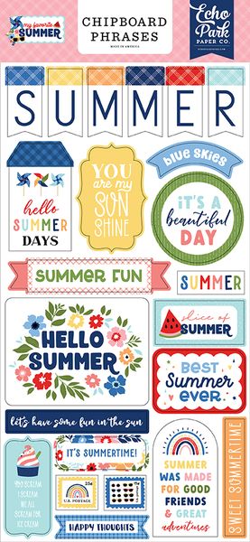 My Favorite Summer Chipboard Phrases