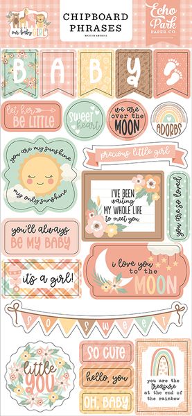 Our Baby Girl 6x13 Chipboard Phrases